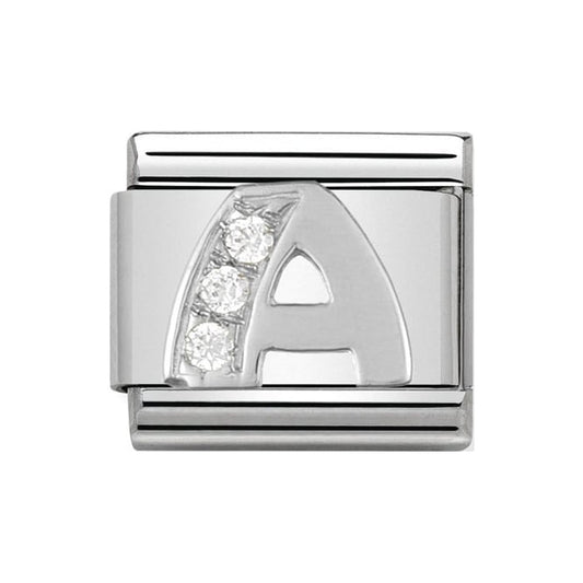 Nomination Silver Initial A Charm Link 33030101