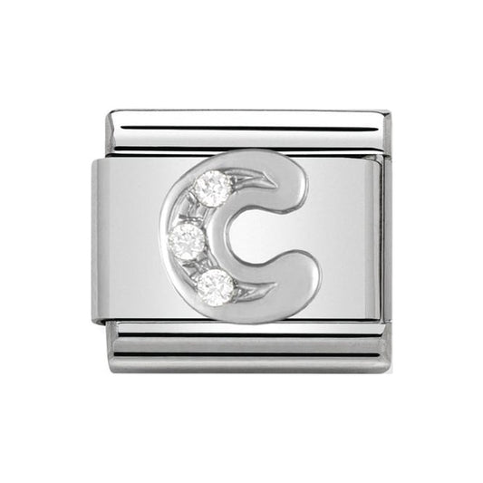 Nomination Silver Initial C Charm Link 33030103