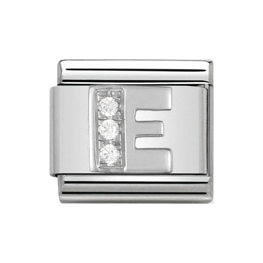 Nomination Silver Initial E Charm Link 33030105