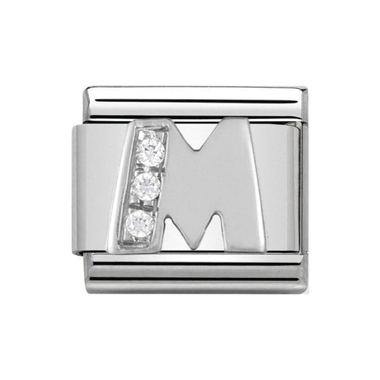 Nomination Silver Initial M Charm Link 33030113