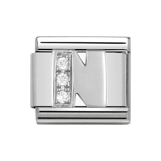 Nomination Silver Initial N Charm Link 33030114