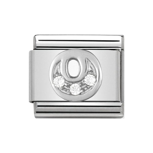 Nomination Silver Initial O Charm Link33030115