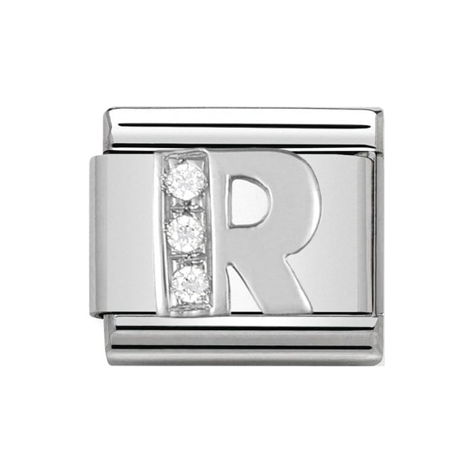 Nomination Silver Initial R Charm Link 33030118