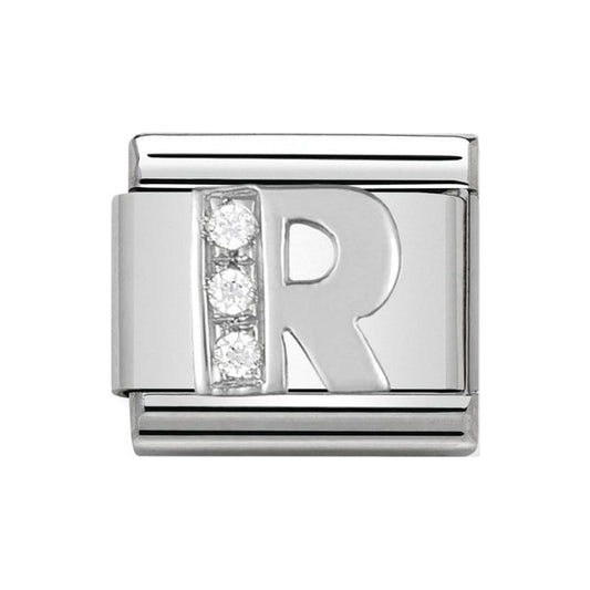 Nomination Silver Initial R Charm Link 33030118
