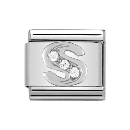Nomination Silver Initial S Charm Link 33030119