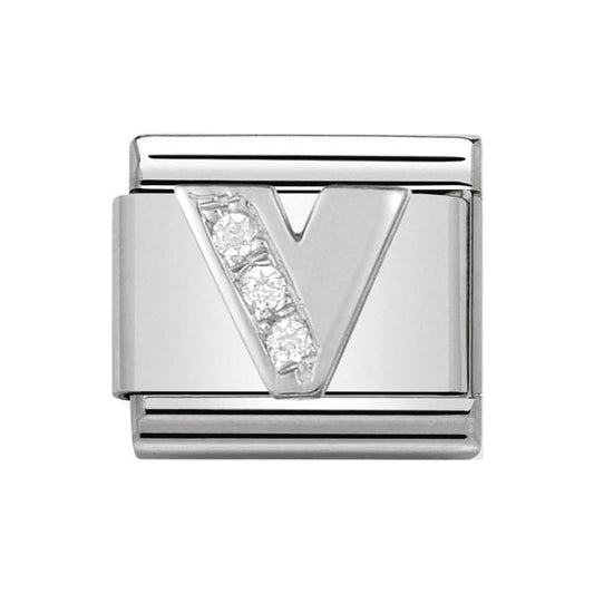 Nomination Silver Initial V Charm Link33030122
