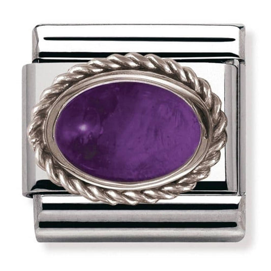 Nomination Silvershine Settings Amethyst Charm Link 33050402