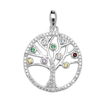 Silver Pendant Necklace Family Tree of Life PLP341A