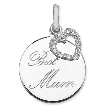 Silver Pendant Necklace Best Mum PLP668B