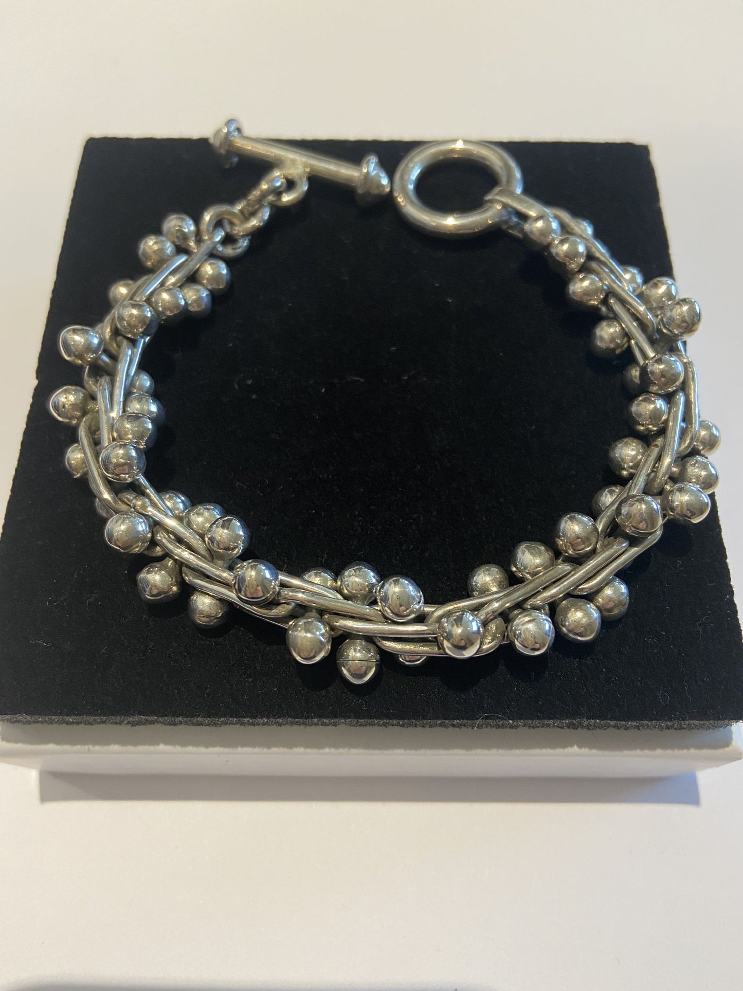 Silver Bracelet Classic Grape Style Chunky Solid Workmanship