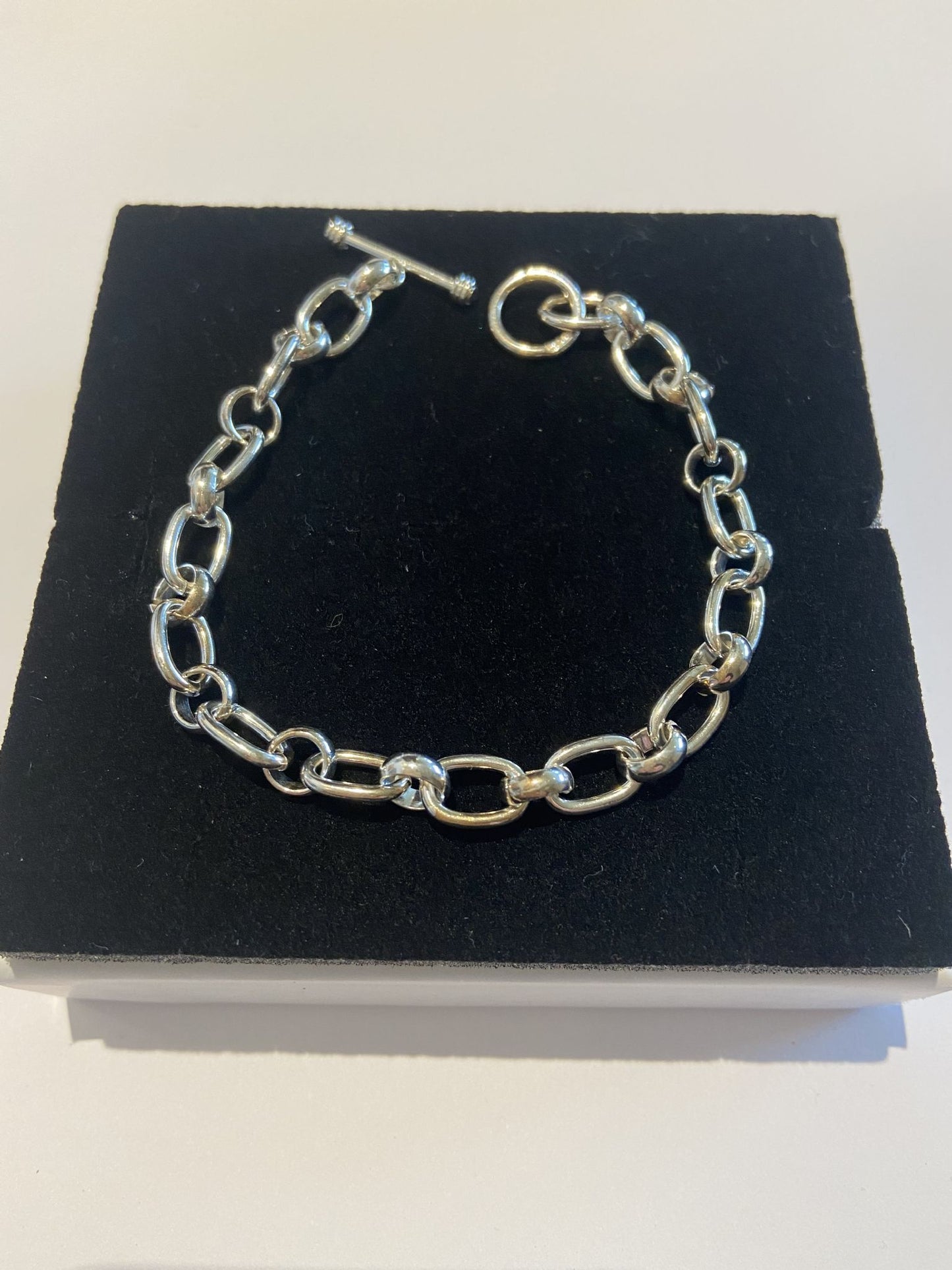 Silver Bracelet Classic Oval Ring & Round Ring