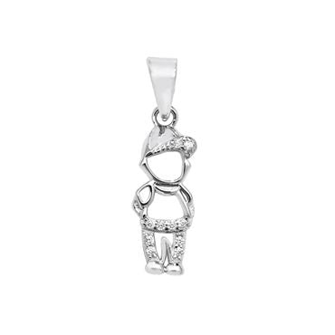 Silver CZ Boy Pendant PLP119A
