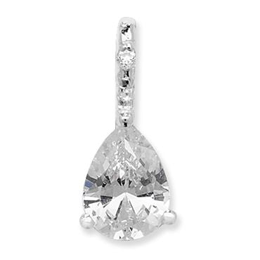 Silver Fancy CZ Drop Pendant PLP848A