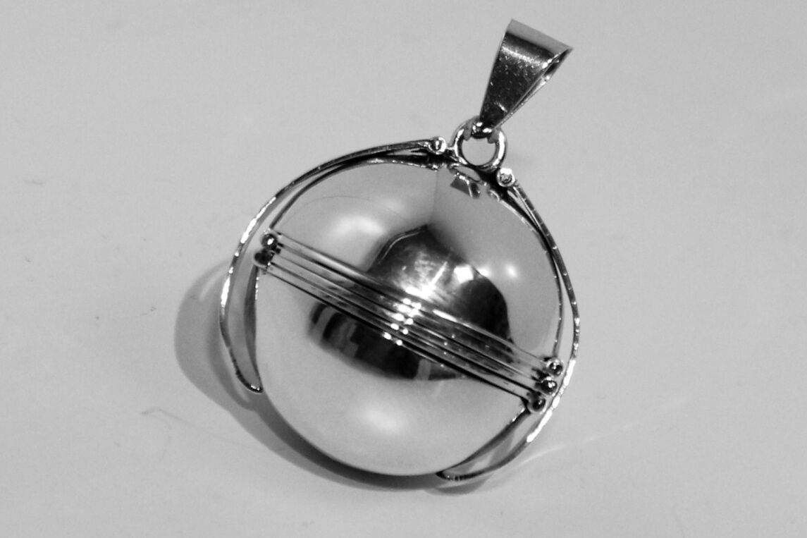 Silver Large Photo Ball Pendant Opens for 6 Photos