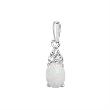 Silver Oval Open Drop Pendant PLP219A
