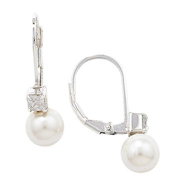 Silver Pearl Hook Earrings