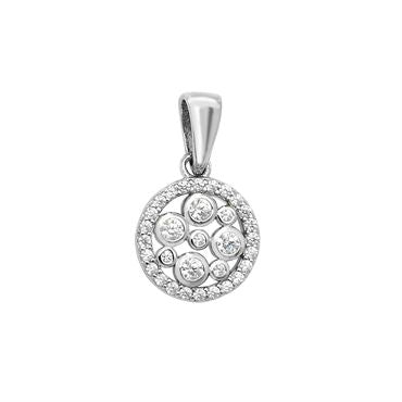 Silver Round CZ Dots Pendant PLP100A