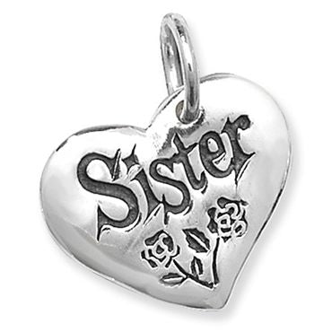 Silver Sister Heart Pendant
